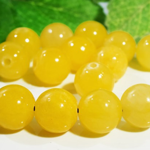 ☆20粒☆イエロージェイド（翡翠）☆8mm○天然石 天然石 sanuk