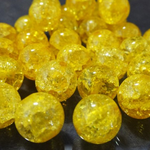 クラック水晶　天然石 ☆20粒☆8mm○ クラック水晶☆イエロー○天然石 天然石 sanuk