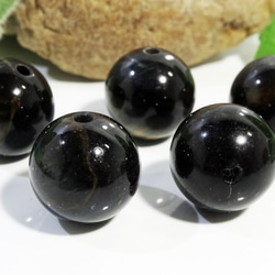 ★特別ご提供★未来を見通す石【キャッツアイオブシディアン♢黒曜石ラウンド連】❤ 高級オブシディアン 天然 黒曜石 漆黒 ブラック 天然石 10ミリ5粒 両