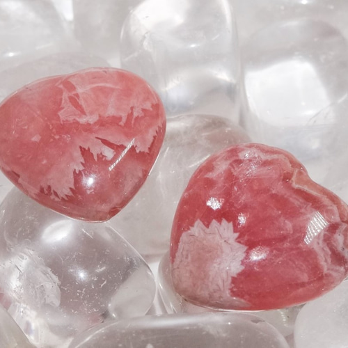 ☆2粒☆○インカローズハート型ルース○15×15×5mm○15-c5 天然石