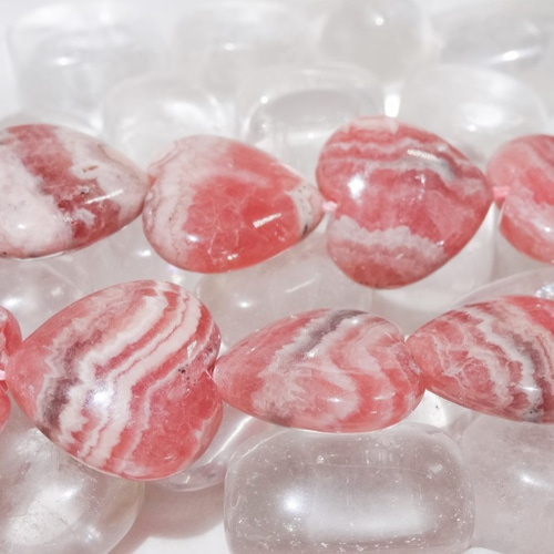 ☆2粒☆○インカローズハート型ルース○15×15×5mm○15-c5 天然石