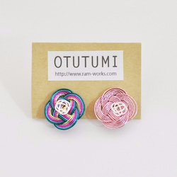 クローバーと花のピアス -Pink×White-　■イヤリング可■ 5枚目の画像