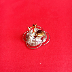 油菜花耳環一隻 - 銀色 &amp; 小花 - ■ 可穿孔■ 第3張的照片