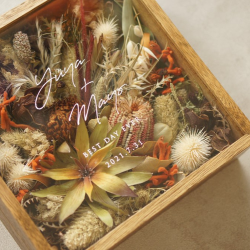 アフターブーケ】 スクエアフラワーボックス Lサイズ ブーケ mille la