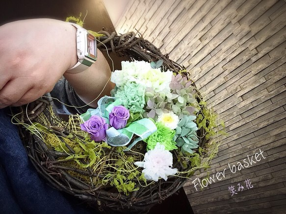 お花とお出かけしよう♪Flower basket 1枚目の画像