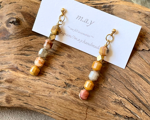 クレイジーレースアゲート ピアス クレイジーレースアゲート ピアス | iichi 日々の暮らしを心地よくする