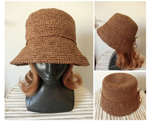 まろん様　ラフィアハット　ハンドメイド まろん様 ラフィアハット ハンドメイド