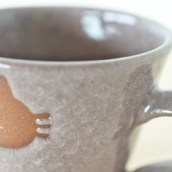 マグカップ（小豆）ねこ水玉【受注制作】 3枚目の画像