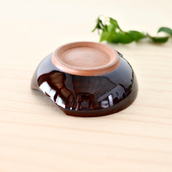 箸豆鉢（茶）ねこ水玉【在庫有】 3枚目の画像