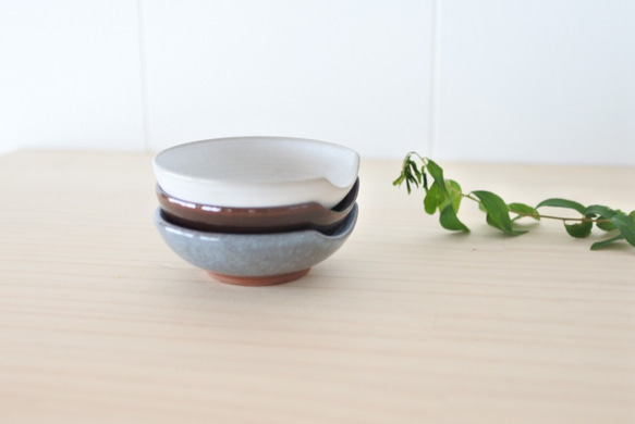 箸豆鉢（茶）ねこ水玉【在庫有】 6枚目の画像