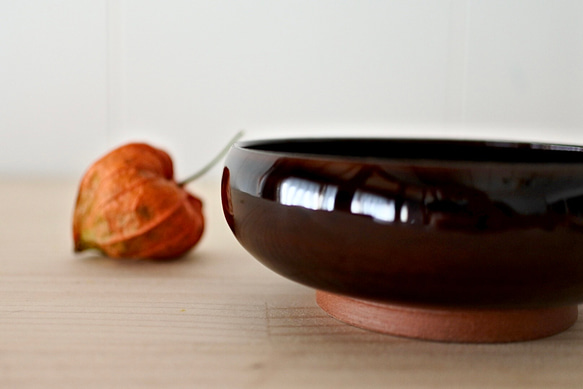丸小鉢（茶）ねこ水玉【在庫有】 3枚目の画像