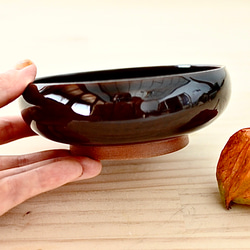 丸小鉢（茶）ねこ水玉【在庫有】 4枚目の画像