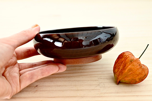 丸小鉢（茶）ねこ水玉【在庫有】 4枚目の画像