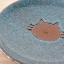 豆皿・小皿（青）ねこ水玉【受注制作】 2枚目の画像