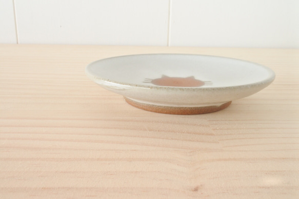 豆皿・小皿（白）ねこ水玉【受注制作】 3枚目の画像