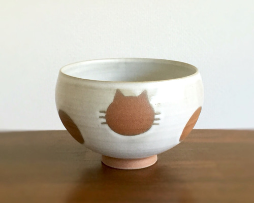 カフェオレボウル（白）ねこ水玉【在庫有】 お椀・ボウル・鉢 こめがま