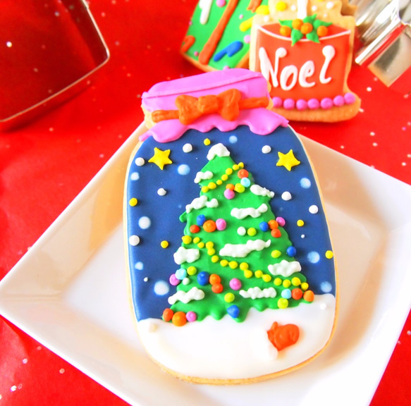 クリスマスクッキーセット【サンタクロースとメッセージクッキー／クリスマスの小瓶】 2枚目の画像