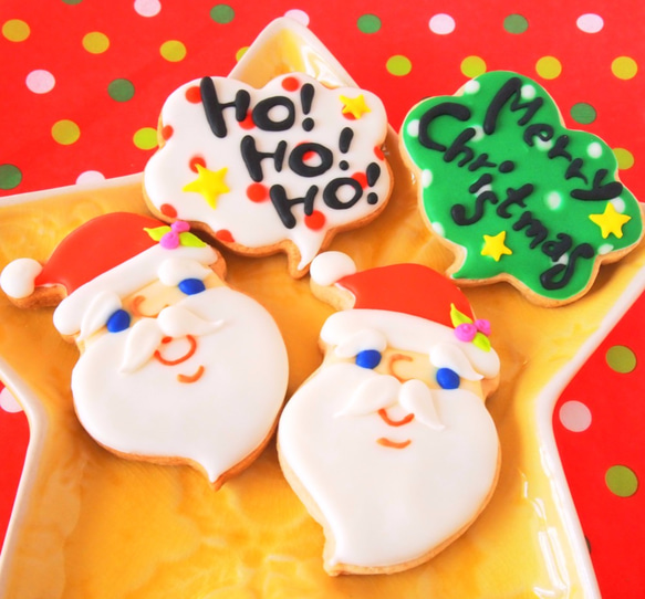 クリスマスクッキーセット【サンタクロースとメッセージクッキー／クリスマスの小瓶】 5枚目の画像