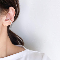 silver925  Knit  ear cuff  イヤーカフ 5枚目の画像