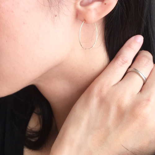 14kgf✴︎hoop 25 テクスチャー フープ ピアス ピアス（フープ） f 