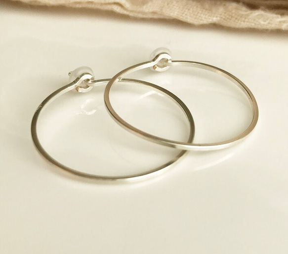 silver925✴︎ square wire hoop フープ ピアス 3枚目の画像