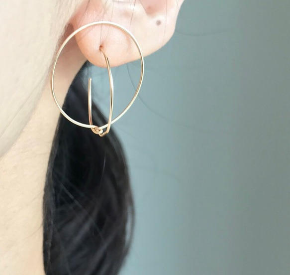 14kgf globe フープピアス ピアス（フープ） f accessory 通販｜Creema  