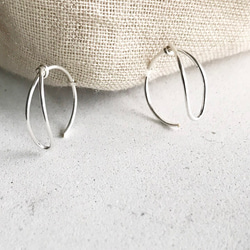 silver filled  drop hoop small フープピアス 1枚目の画像