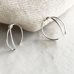 silver filled  drop hoop small フープピアス 2枚目の画像