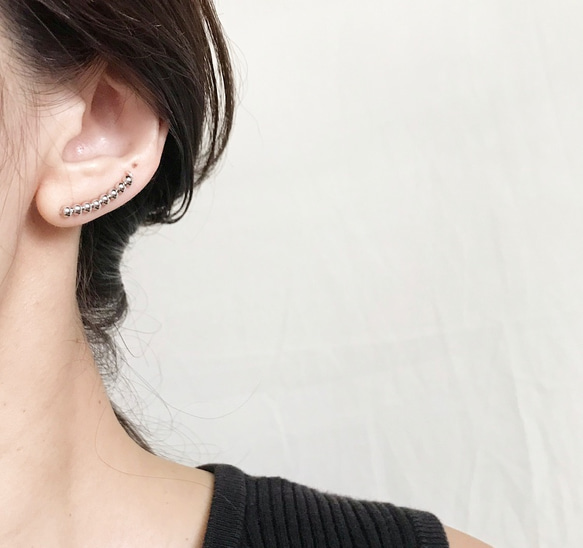 3way silver925 ball clip イヤーカフ ピアス イヤークリップ
