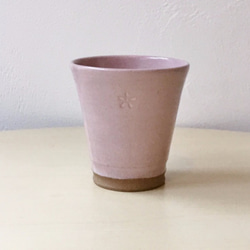 桃色のフリーカップ（印花） 1枚目の画像