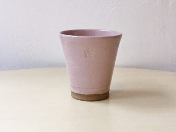 桃色のフリーカップ（印花） 1枚目の画像