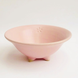 小花の足つき鉢（桜色） 1枚目の画像