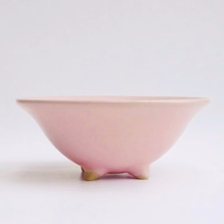 小花の足つき鉢（桜色） 2枚目の画像