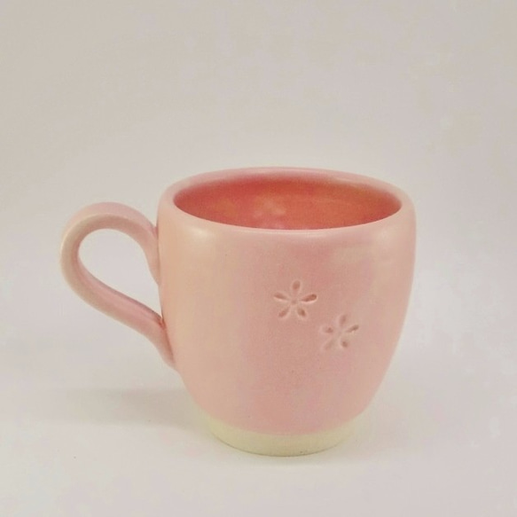 小花のマグカップ（桜色） 3枚目の画像