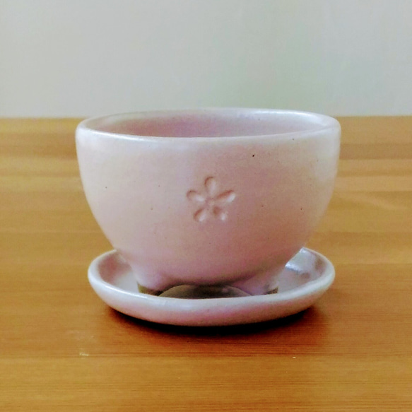 桃色の小さな植木鉢（印花） 1枚目の画像