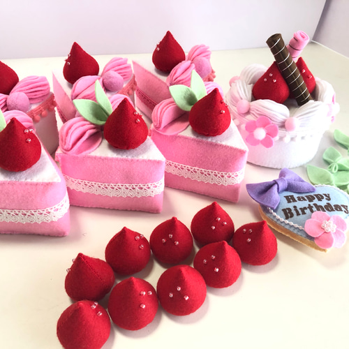 ❤名入れ❤ 2段アニバーサリー フェルトケーキ♪ ままごと おもちゃ