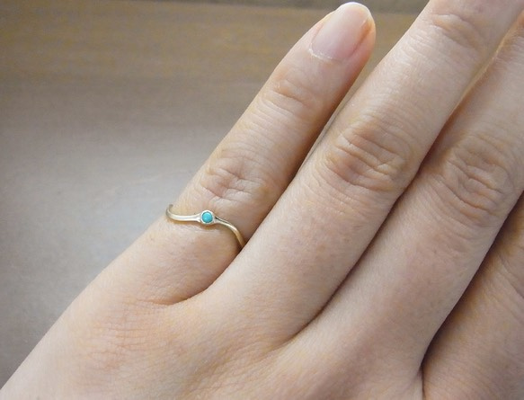 ring K10YG turquoise 4枚目の画像