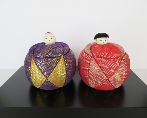 佐賀錦 木目込み雛人形 佐賀錦・木目込み雛人形(紫・朱) ひな人形・雛飾り 芳瞳(ほうどう
