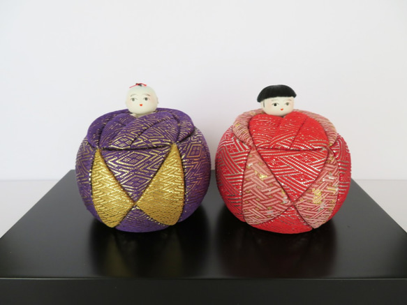 佐賀錦・木目込み雛人形(紫・朱) ひな人形・雛飾り 芳瞳(ほうどう