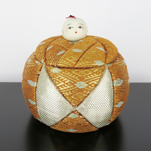 佐賀錦・木目込み雛人形(金・橙)