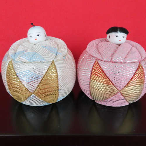 佐賀錦 木目込み雛人形 真多呂人形 | 雛人形,立雛 本金佐賀錦 扇面立雛セット | 雛人形