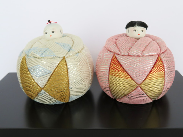 佐賀錦 木目込み雛人形 佐賀錦・木目込み雛人形(紫・朱) ひな人形・雛飾り 芳瞳(ほうどう