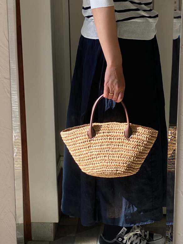 ラフィア　かごバックS 3枚目の画像