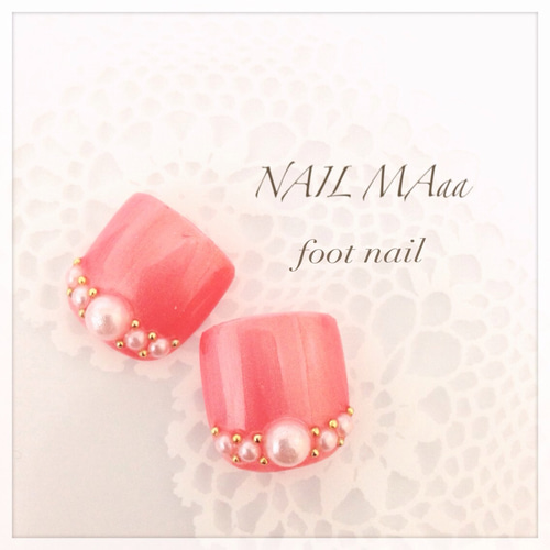 パールが可愛いフットネイル ネイルチップ（つけ爪） NAIL MAaa 通販