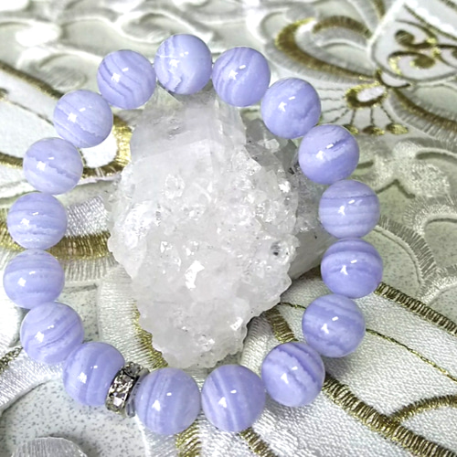 AAA 美しいレース模様◇ブルーレースアゲート《空色縞瑪瑙