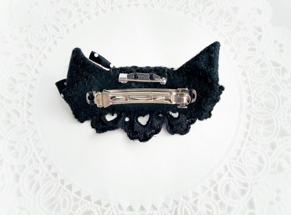 黒猫バレッタ・ブローチ✨ハロウィンにも♪ 3枚目の画像