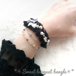 *＊Sweet bouquet bangle＊*スイートブーケバングル(black) 1枚目の画像