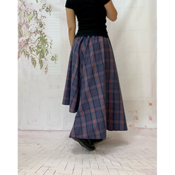 エレガスリーク＊播州織　起毛綿チェックのレイヤードスカート受注生産By Aki [1637]-k2 5枚目の画像