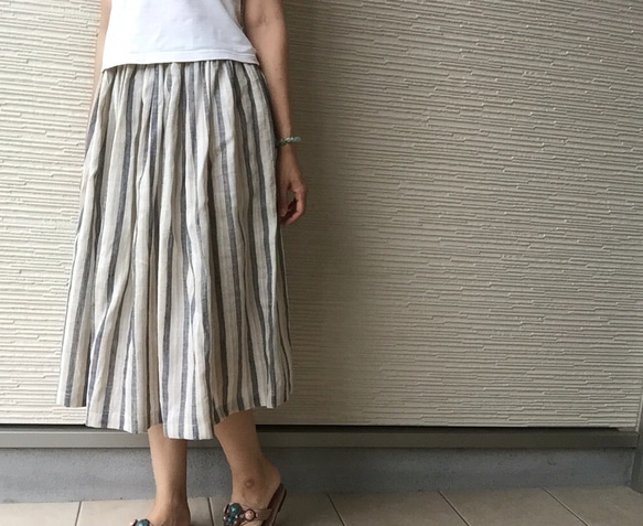 遊びシックBy A＊リネン100%  ナチュラルカラー スカート By Aki 4枚目の画像