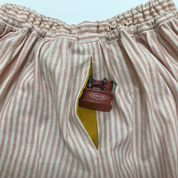 遊びシックBy A＊柔らかピンクの生成りストライプ ポケット付きスカート By Aki 5枚目の画像